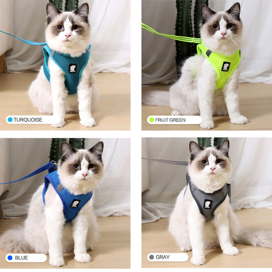 Escape-Proof Cat Harness & Leash – Adjustable Anti-Pull Vest