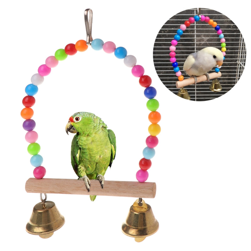 Bird Ladder Climbing Toy | Wooden Grinding Perch with Bells