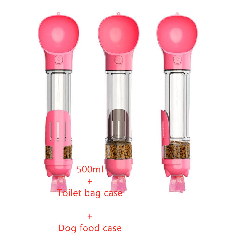 3-in-1 Dog Water Bottle with Bowl | Portable Travel Feeder