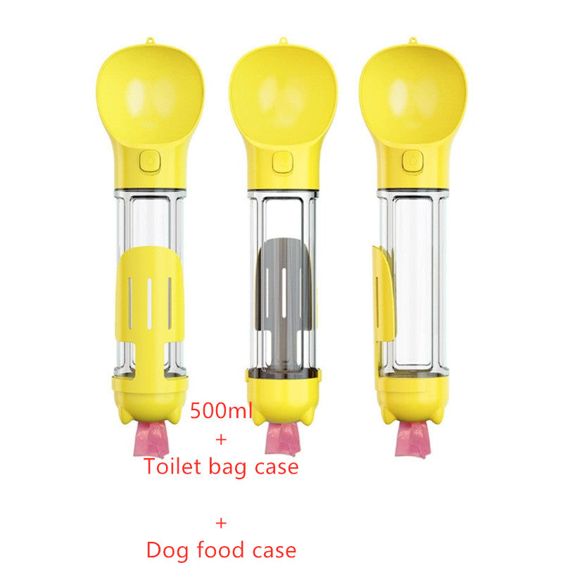 3-in-1 Dog Water Bottle with Bowl | Portable Travel Feeder