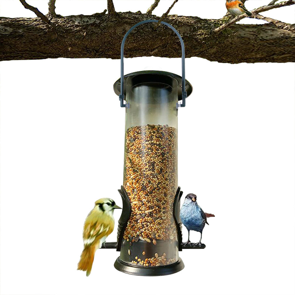 Hanging Bird Feeder for Garden | Plastic Outdoor Bird Food Dispenser