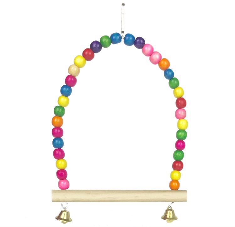 Bird Ladder Climbing Toy | Wooden Grinding Perch with Bells