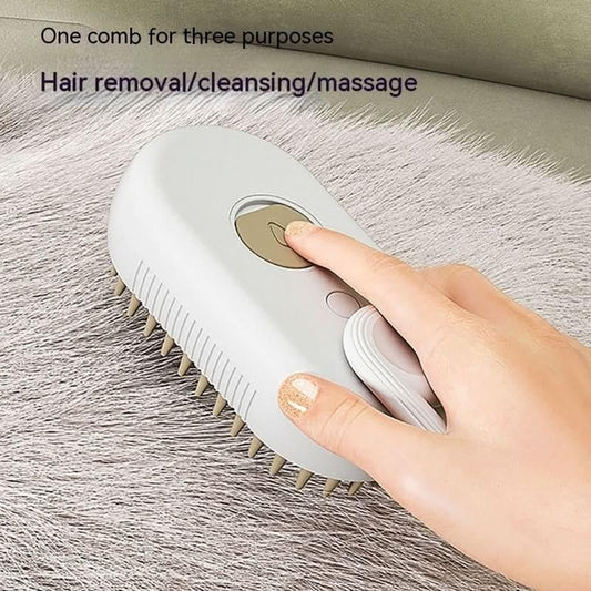 3 - in - 1 Electric Steam Pet Brush – Hair Removal & Massage - 