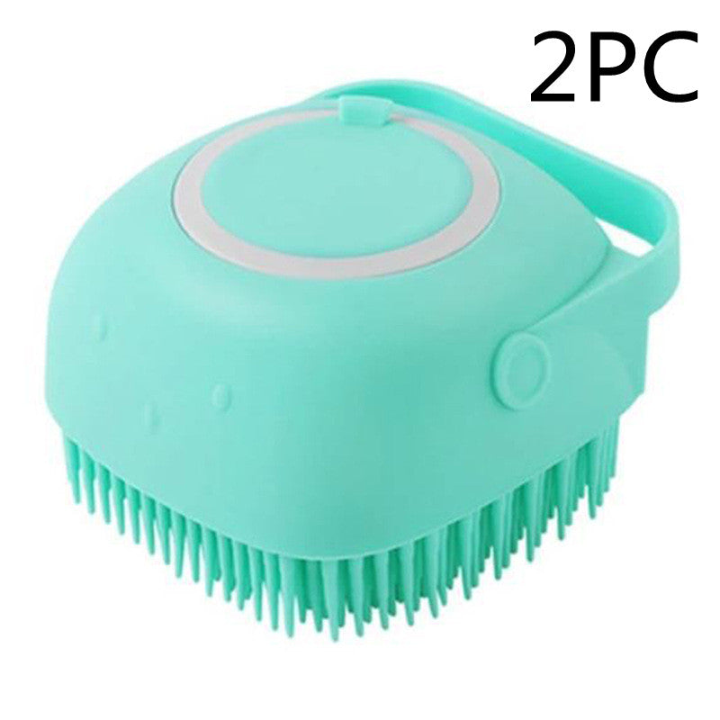 Silicone Pet Bath Brush with Shampoo Dispenser