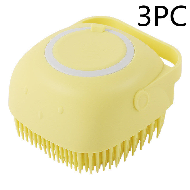 Silicone Pet Bath Brush with Shampoo Dispenser