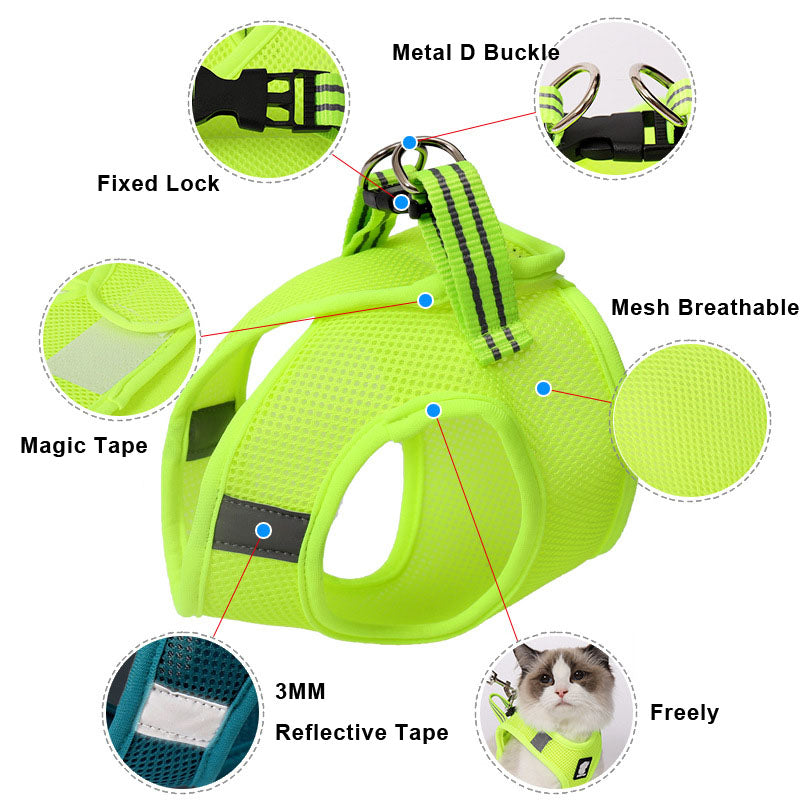 Escape-Proof Cat Harness & Leash – Adjustable Anti-Pull Vest