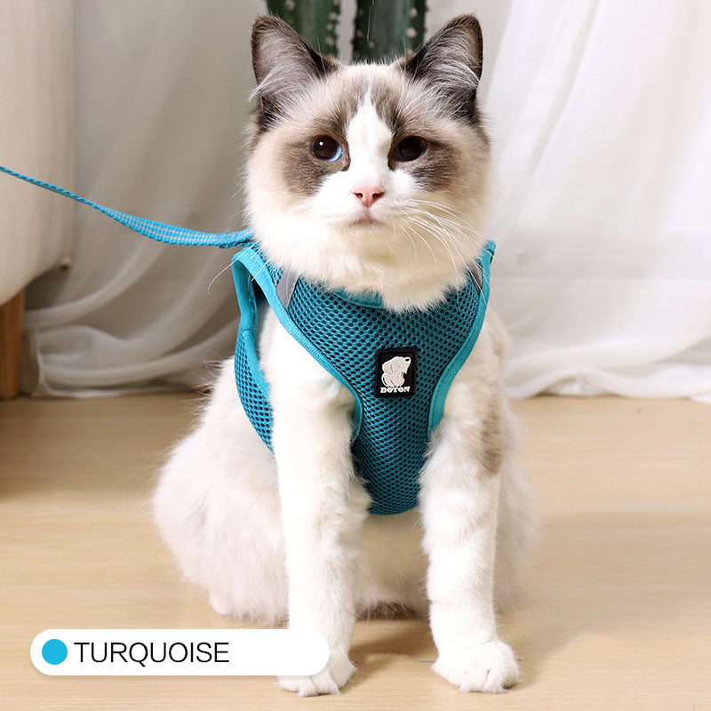 Escape-Proof Cat Harness & Leash – Adjustable Anti-Pull Vest