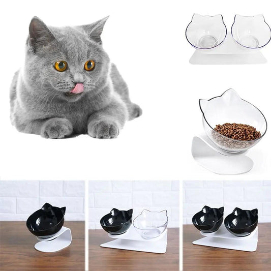 Cat Double Bowl Cat Food Bowl Protects Cervical Vertebra - 