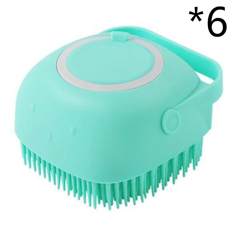 Silicone Pet Bath Brush with Shampoo Dispenser