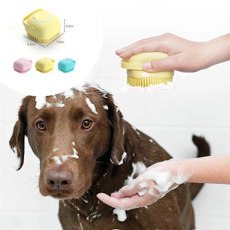 Silicone Pet Bath Brush with Shampoo Dispenser