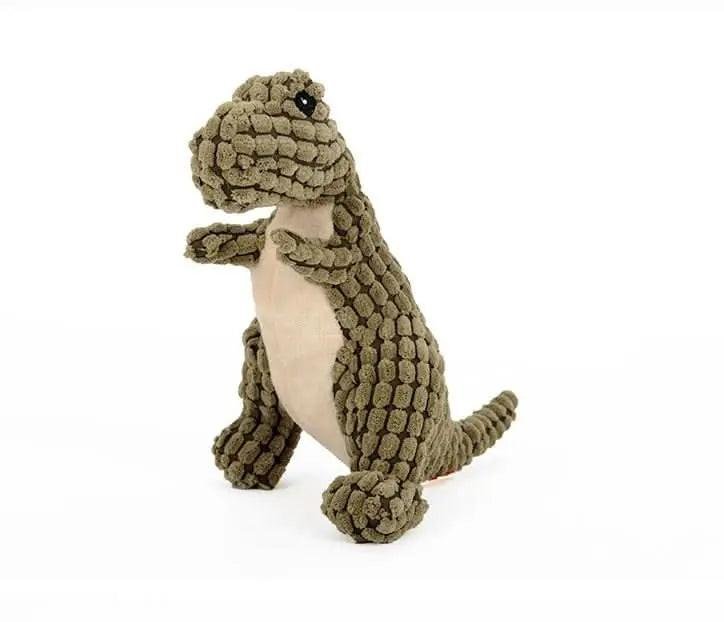Dinosaur Plush Dog Toy with Squeaker - 