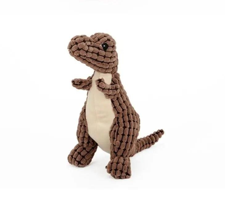 Dinosaur Plush Dog Toy with Squeaker - 