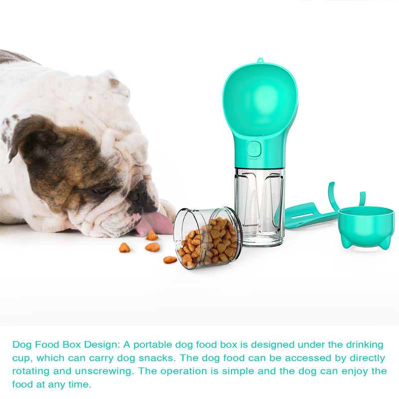 3-in-1 Dog Water Bottle with Bowl | Portable Travel Feeder