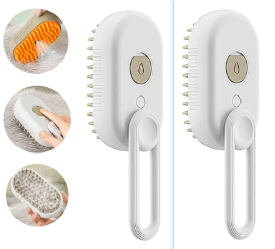 3-in-1 Electric Steam Pet Brush – Hair Removal & Massage