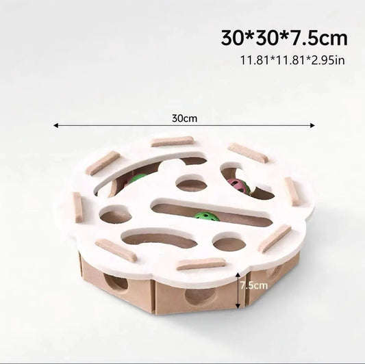 Interactive Cat Puzzle Toy Indoor Maze & Bell Ball - 