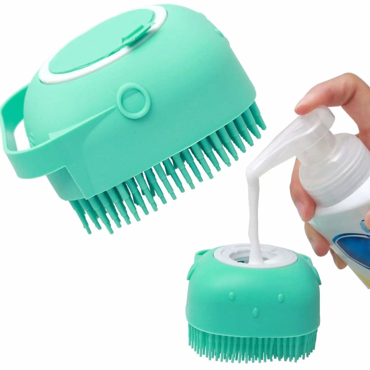 Pet Shampoo Massage Brush Soft Silicone Grooming Tool - 