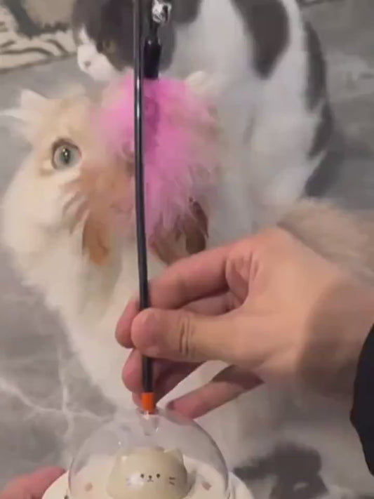 Interactive Cat Teaser Toy – Electric UFO Feather & Bell.