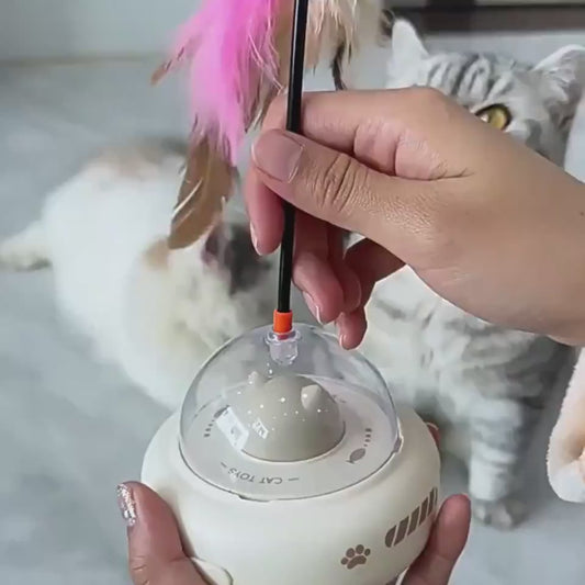 Interactive Cat Teaser Toy – Electric UFO Feather & Bell.