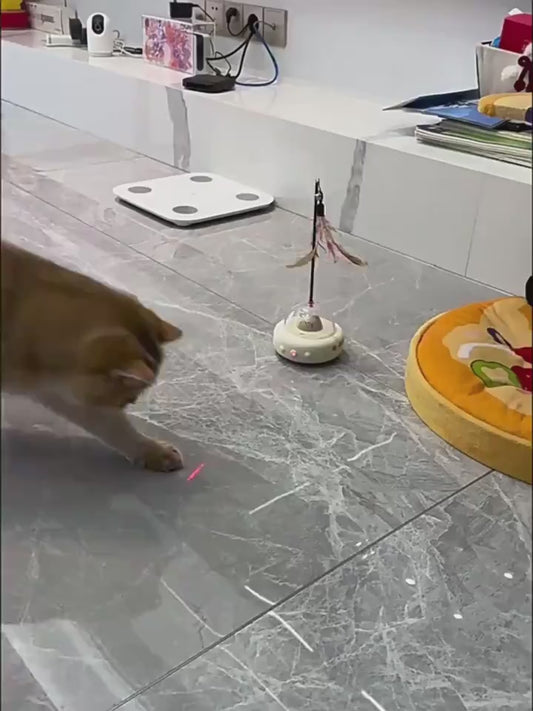 Interactive Cat Teaser Toy – Electric UFO Feather & Bell.