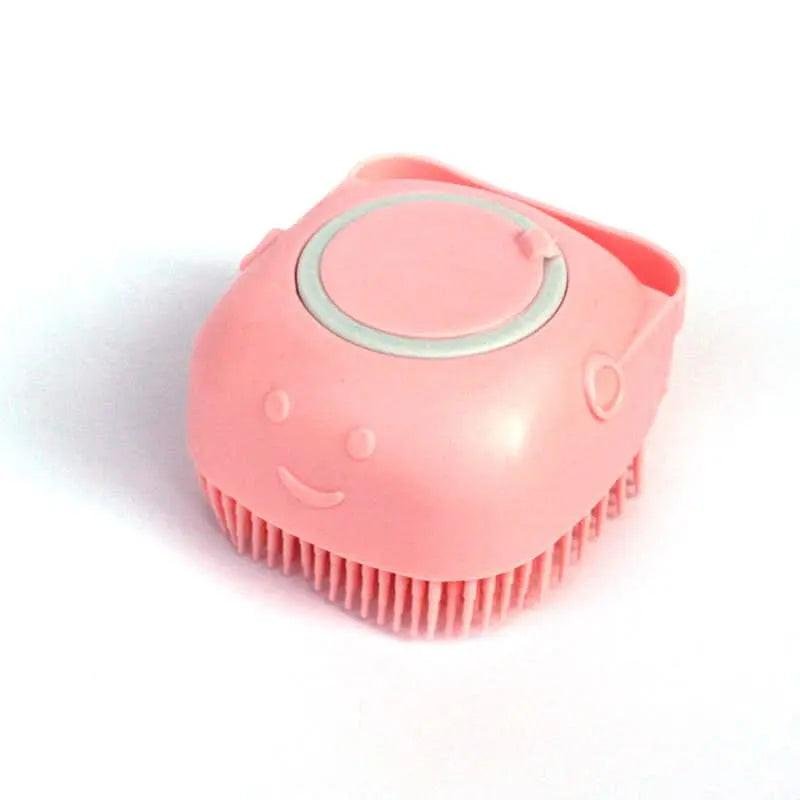 Silicone Pet Bath Brush with Shampoo Dispenser for Dogs and Cats - 